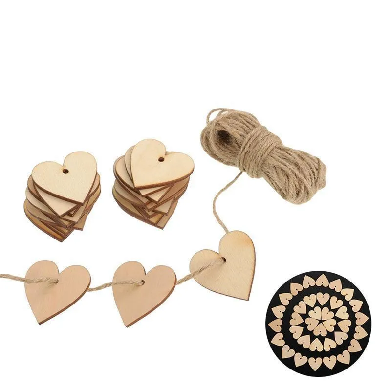 Wooden Heart-Shaped Unfinished Ornamennts with Hole and Rope Wood Slices for Hanging DIY Crafts Decoration Christmas Party
Wooden Heart-Shaped Unfinished Ornamennts with Hole and Rope Wood Slices for Hanging DIY Crafts Decoration Christmas Party