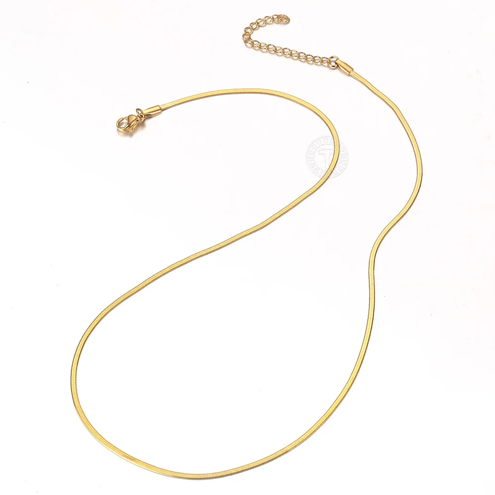 Simple Thin 2mm Gold Color Flat Snake Necklace For Women Stainless Steel Herringbone Link Chain Adjustable Length 45 50cm DN339
Simple Thin 2mm Gold Color Flat Snake Necklace For Women Stainless Steel Herringbone Link Chain Adjustable Length 45 50cm DN339