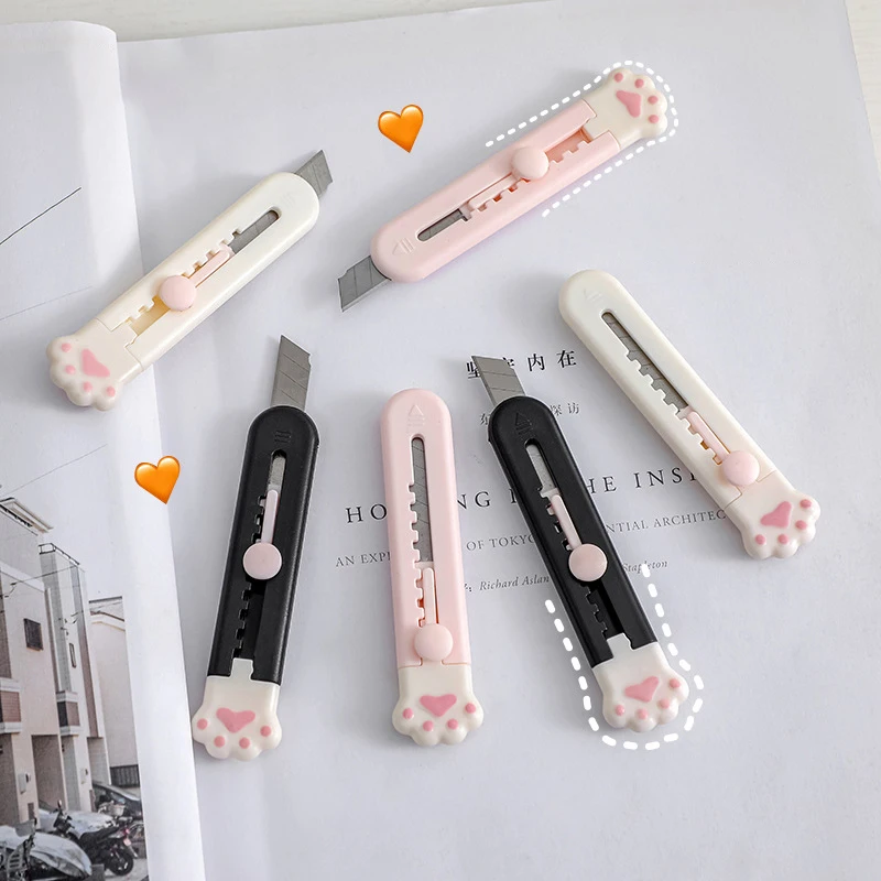 

Cute Cat Paw Utility Knife Kawaii Mini Paper Cutter Letter Envelope Box Opener Mail Knife Express Cutter School Office Supplies