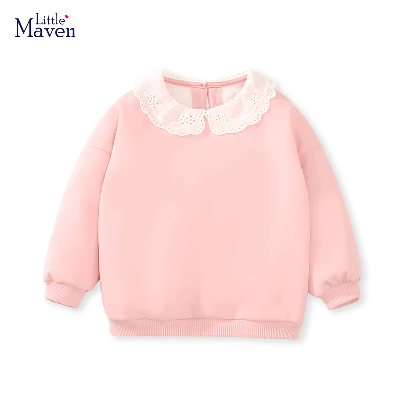 Толстовки с капюшоном Little maven розовая милая детская одежда теплая флисовая