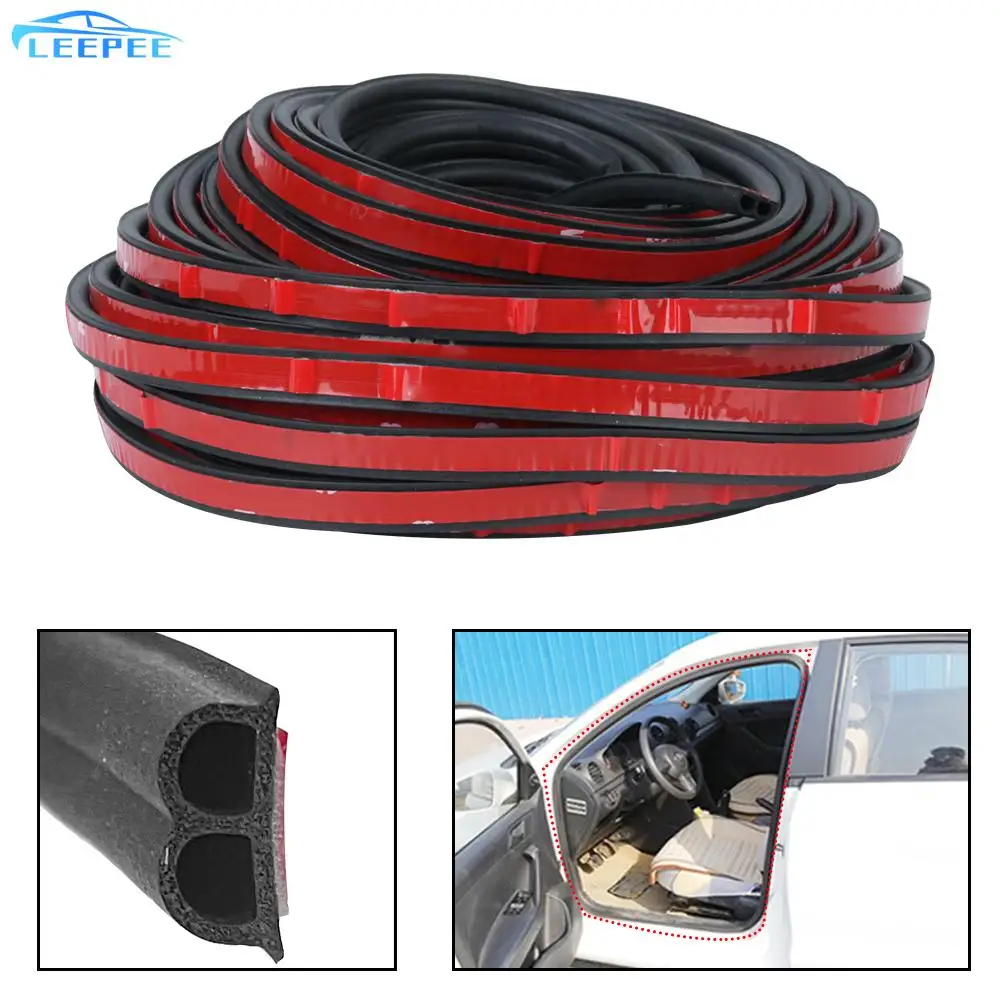 

B Shape Weatherstrip Rubber Seals Sticker Sound Insulation Sealing Interior Accessories 5M/16M/21M/26M Car Door Seal Strips