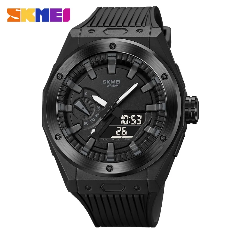 

SKMEI Fashion LED Light Display Sport Watch Mens 3 Time Chrono Digital Wristwatches 50m Waterproof Alarm Clock relogio masculino