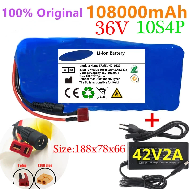 Аккумулятор для электрического велосипеда, скутера, 36 В, литий-ионный перезаряжаемый аккумулятор 18650 10S4P 108A 780 Вт, батареи BMS, функция защиты о... 
Аккумулятор для электрического велосипеда, скутера, 36 В, литий-ионный перезаряжаемый аккумулятор 18650 10S4P 108A 780 Вт, батареи BMS, функция защиты о...