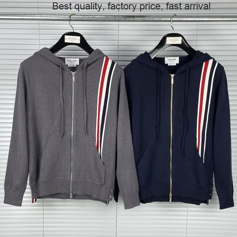 High quality luxury brand 2023 Fashion TB THOM Brand Sweater Men Slim Fit Hooded Cardigan Clothing Patchwork Striped Zipper Wool
High quality luxury brand 2023 Fashion TB THOM Brand Sweater Men Slim Fit Hooded Cardigan Clothing Patchwork Striped Zipper Wool