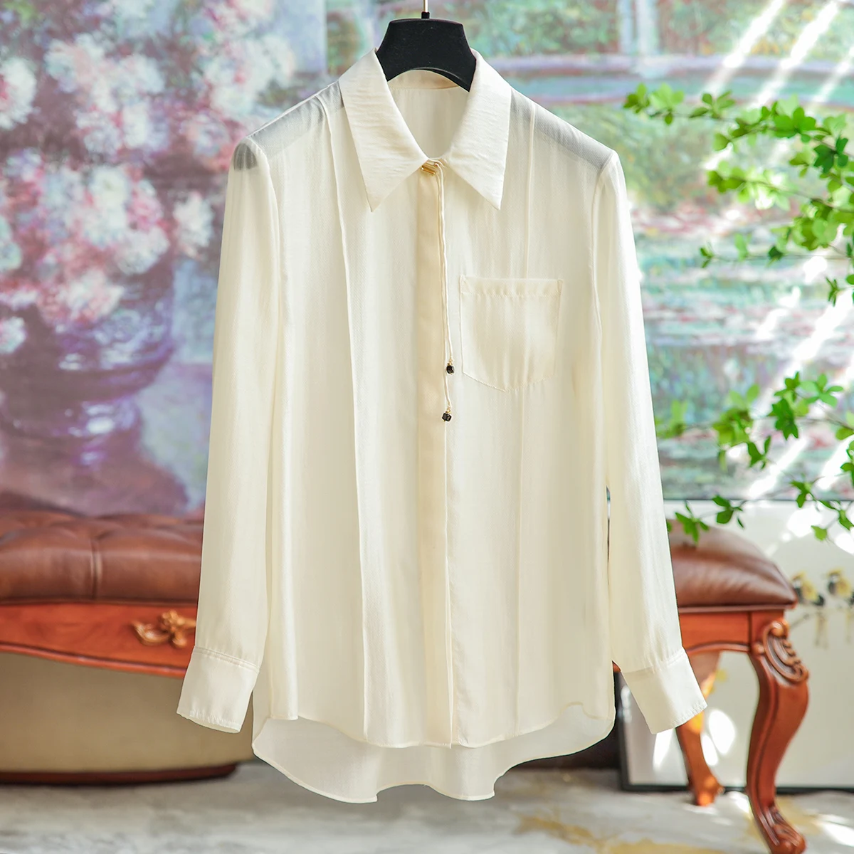 Loose Thin Long-sleeved Shirt Female Hundred with Commuter Fashion Blouse 2023 Autumn New Solid Color Elegant Design Clothing
Loose Thin Long-sleeved Shirt Female Hundred with Commuter Fashion Blouse 2023 Autumn New Solid Color Elegant Design Clothing