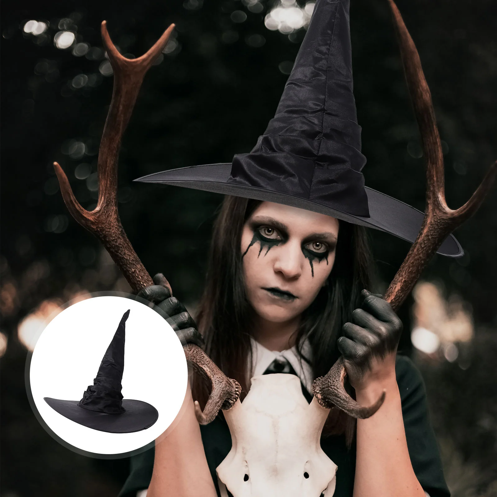 

Плиссированная шляпа ведьмы головные уборы на Хэллоуин стильный головной убор реквизит для ролевых игр декоративная ткань искусственная кожа Интересные детские наряды