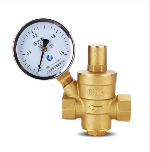 

Латунный регулятор давления воды 1/2 дюйма DN15 и DN20 (prv) с манометром, клапан поддержания давления, редукционный клапан давления воды