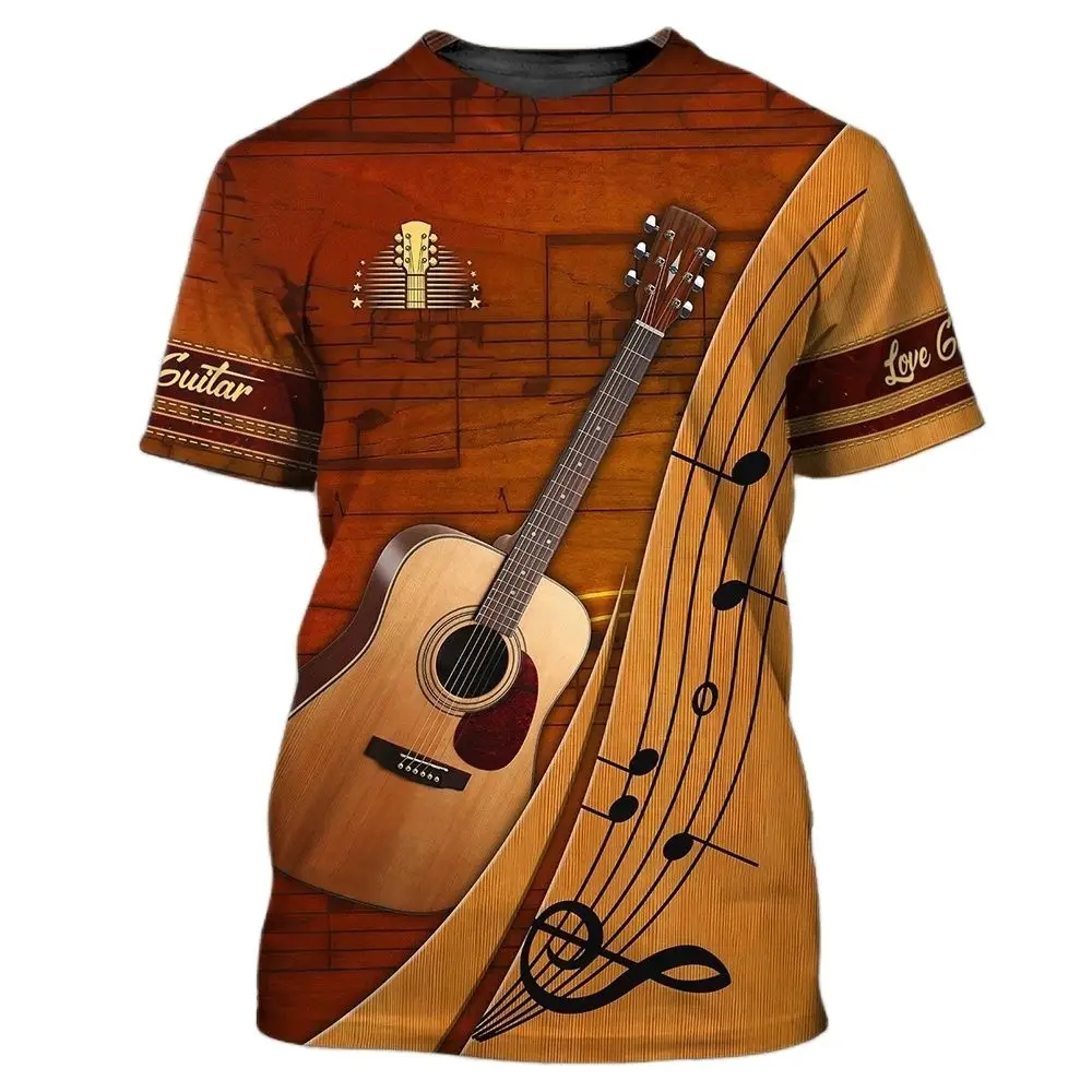 Summer Men's 3d Printed Guitar Instrument O Neck Short Sleeve T-shirt Pop Music Style Oversized Hip Hop Breathable Harajuku Top
Summer Men's 3d Printed Guitar Instrument O Neck Short Sleeve T-shirt Pop Music Style Oversized Hip Hop Breathable Harajuku Top