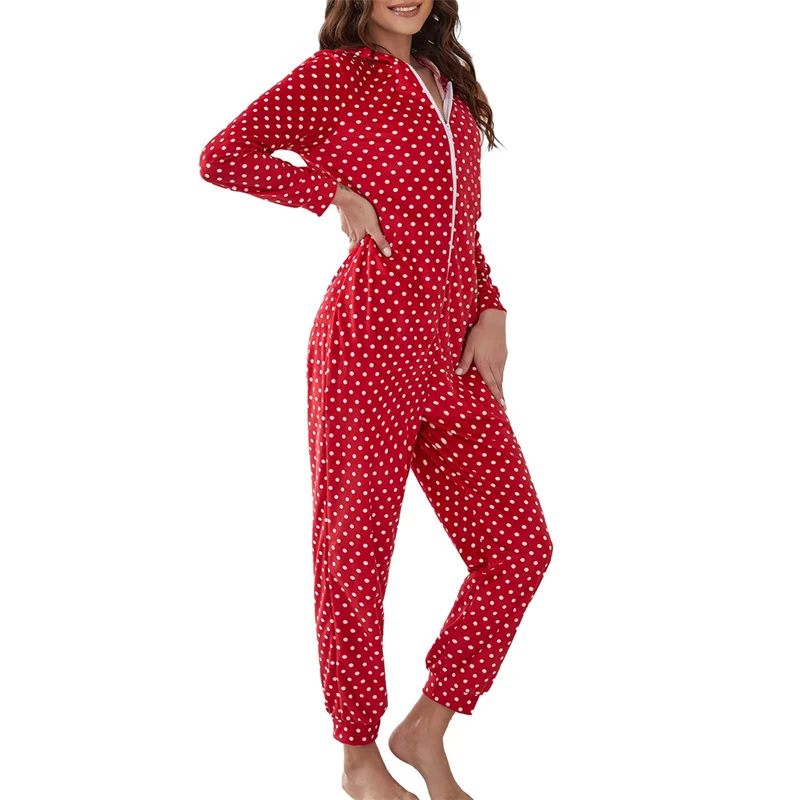 Christmas Jumpsuit Women Winter Clothes Nightwear Casual Elk Dots Print Zipper Long Sleeve Hooded Romper Loungewear Sleepwear
Christmas Jumpsuit Women Winter Clothes Nightwear Casual Elk Dots Print Zipper Long Sleeve Hooded Romper Loungewear Sleepwear