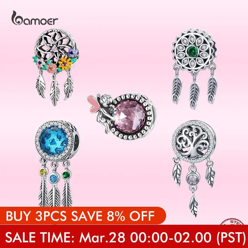 Bamoer 925 Sterling Silver Fine Garland Dreamcatcher Fairy Charms Beads Fit Original DIY Bracelet Fine Women Spring Jewelry Gift
Bamoer 925 Sterling Silver Fine Garland Dreamcatcher Fairy Charms Beads Fit Original DIY Bracelet Fine Women Spring Jewelry Gift