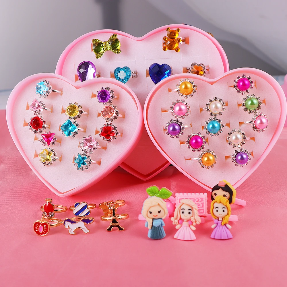 Kids Adjustable Alloy Baby Rings Fashion Cartoon Children Girl Rings With Heart Shaped Showcase For Party Gift
Kids Adjustable Alloy Baby Rings Fashion Cartoon Children Girl Rings With Heart Shaped Showcase For Party Gift