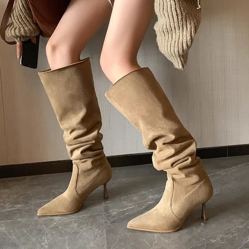 Retro Pleated Knee High Cowboy Boots for Women 2023 Autumn High Heels Pointed Toe Western Boots Woman Brown Long Botas Feminina
Retro Pleated Knee High Cowboy Boots for Women 2023 Autumn High Heels Pointed Toe Western Boots Woman Brown Long Botas Feminina