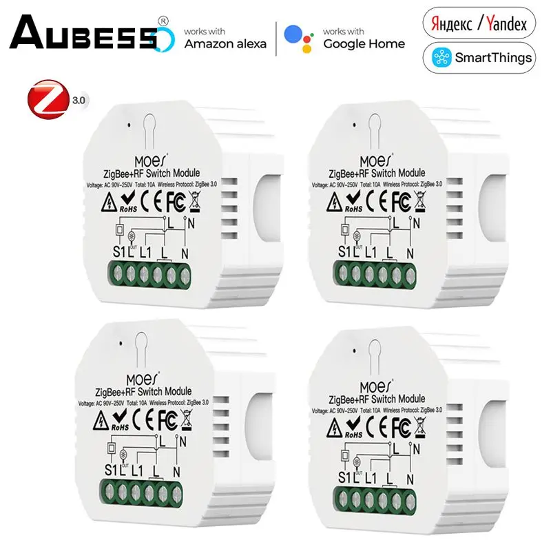 Aubess ZigBee 3.0 WiFi Smart Switch Module Dimmer Curtain Switch Smart Life App Remote Control Alexa Google Home Voice Control
Aubess ZigBee 3.0 WiFi Smart Switch Module Dimmer Curtain Switch Smart Life App Remote Control Alexa Google Home Voice Control
