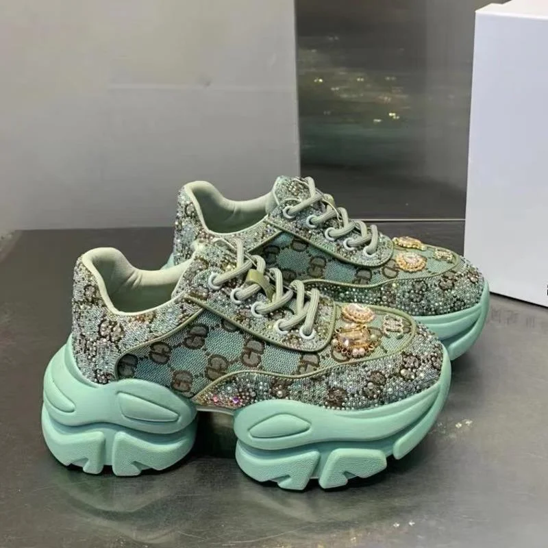 New Fashion Sports Diamond Inlaid Autumn Shoes Women Female Thick Sole Round Head Matsutake Casual Single Designer Sneakers
New Fashion Sports Diamond Inlaid Autumn Shoes Women Female Thick Sole Round Head Matsutake Casual Single Designer Sneakers