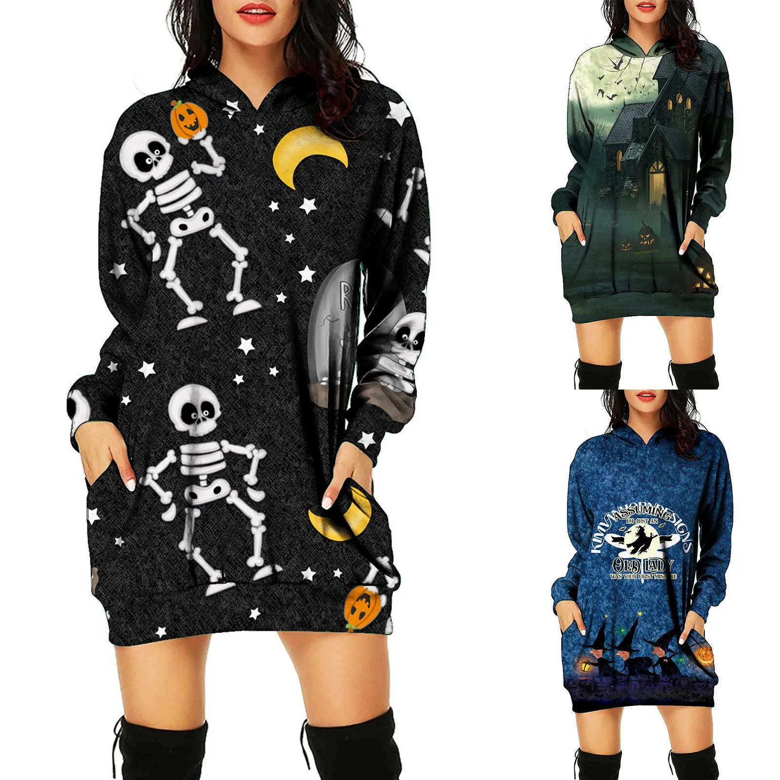 Long Fleece Sweater Hoodie Women Pullover Women Fashion Halloween Printed Hooded Long Sleeve Women's Fleece Lined Long Hoodie
Long Fleece Sweater Hoodie Women Pullover Women Fashion Halloween Printed Hooded Long Sleeve Women's Fleece Lined Long Hoodie
