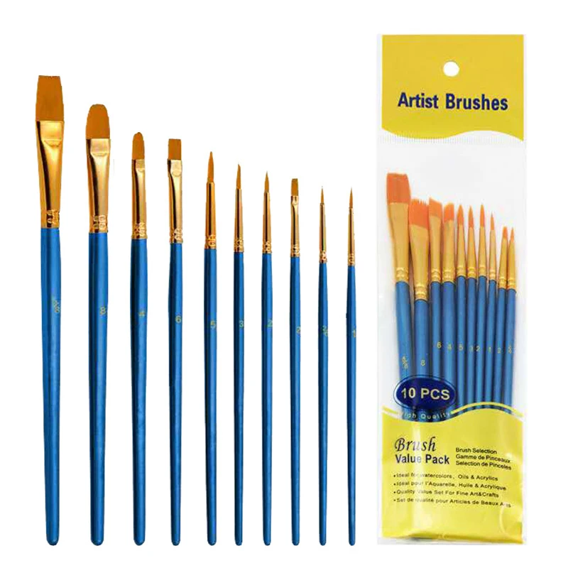 10Pcs/set Nylon Artist Paint Brush Professional Watercolor Acrylic Wooden Handle Painting Brushes Art Supplies Stationery
10Pcs/set Nylon Artist Paint Brush Professional Watercolor Acrylic Wooden Handle Painting Brushes Art Supplies Stationery