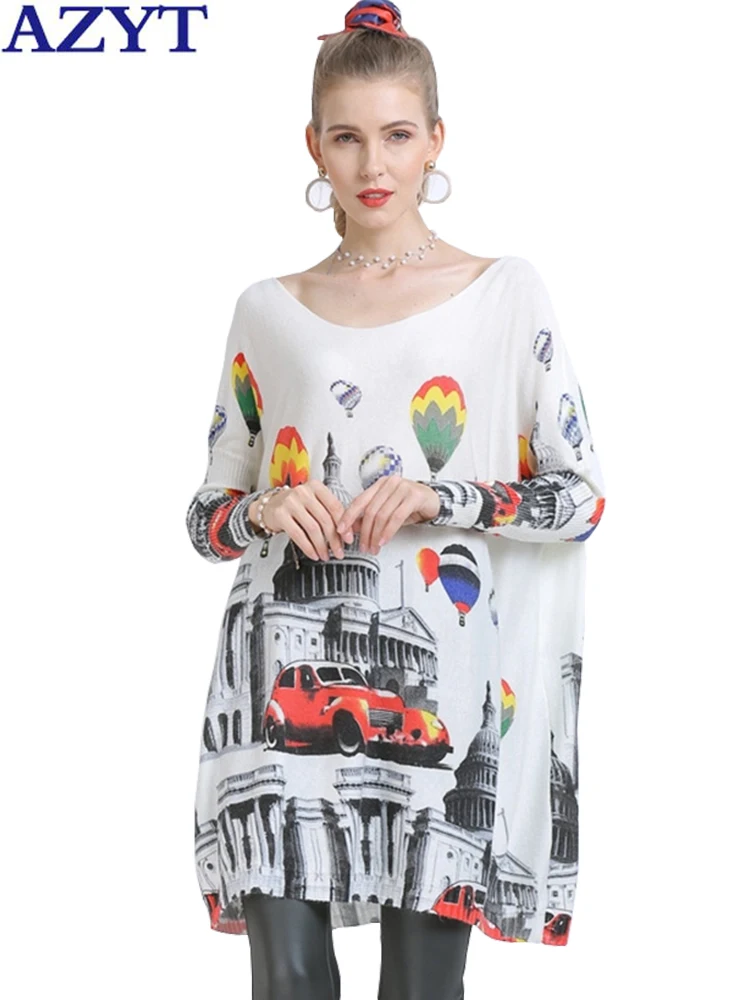 AZYT 2022 New Oversized Knitted Pullover Sweater Women Fashion Print Knitwear Pull Femme 2022 Autumn Loose Casual Knit Jumpers
AZYT 2022 New Oversized Knitted Pullover Sweater Women Fashion Print Knitwear Pull Femme 2022 Autumn Loose Casual Knit Jumpers