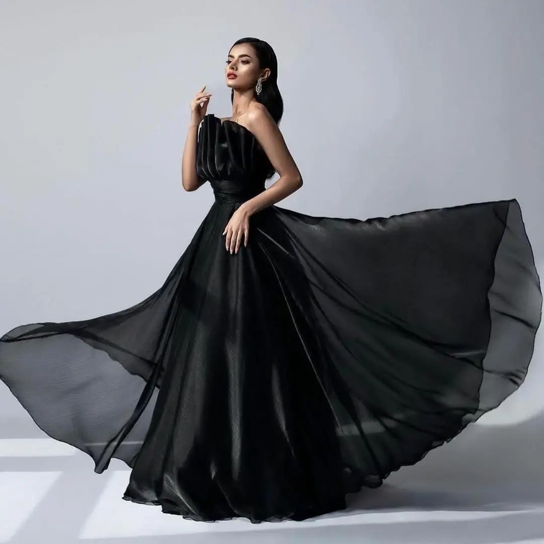 Sayulita Black Prom Dresses Ruched Strapless Zipper Back Vestido Feminino Elegante Women Wear Evenng Dress Long A Line Gowns
Sayulita Black Prom Dresses Ruched Strapless Zipper Back Vestido Feminino Elegante Women Wear Evenng Dress Long A Line Gowns