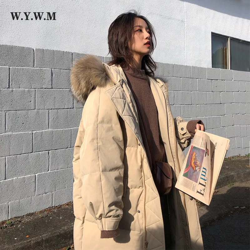 WYWM 2021 New Mid-length Jackets Women Korean Thicken Oversized Fluff Hooded Puffer Parkas Fur Collar Warm Female Long Coats
WYWM 2021 New Mid-length Jackets Women Korean Thicken Oversized Fluff Hooded Puffer Parkas Fur Collar Warm Female Long Coats