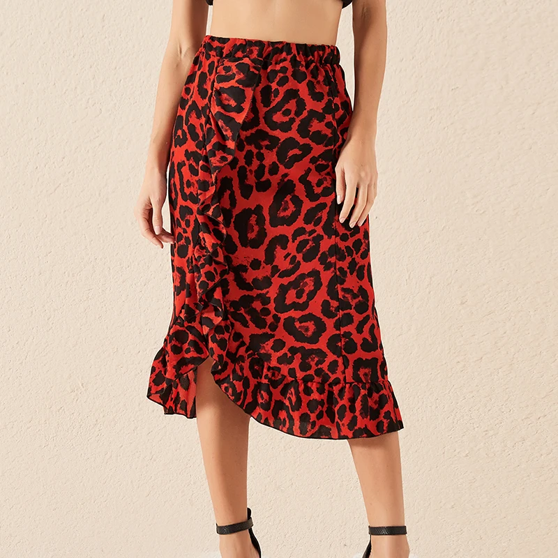 Casual Leopard Long Skirt Women High Waist Midi Skirt Female Office Ruffle Animal Print Skirts Womens Summer Red
Casual Leopard Long Skirt Women High Waist Midi Skirt Female Office Ruffle Animal Print Skirts Womens Summer Red