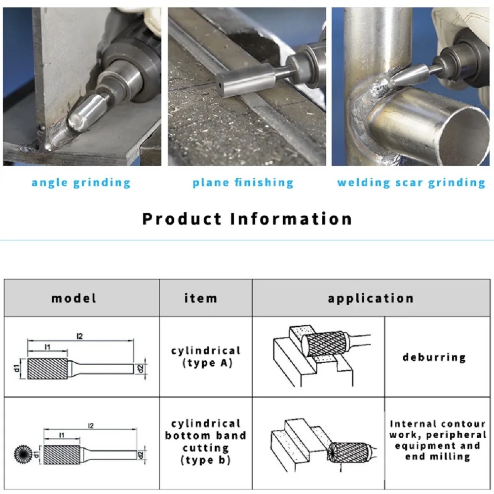 Carbide Rotary File Milling Metal Grinding Cutter Burr Head Drill Bit Woodworking Tools 6-16mm Cutting Edge Diameter Milling
Carbide Rotary File Milling Metal Grinding Cutter Burr Head Drill Bit Woodworking Tools 6-16mm Cutting Edge Diameter Milling