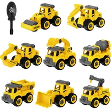5 Style Engineering Vehicle Toys Plastic Construction Excavator Tractor Dump Truck Bulldozer Models Kids Boys Mini Gifts