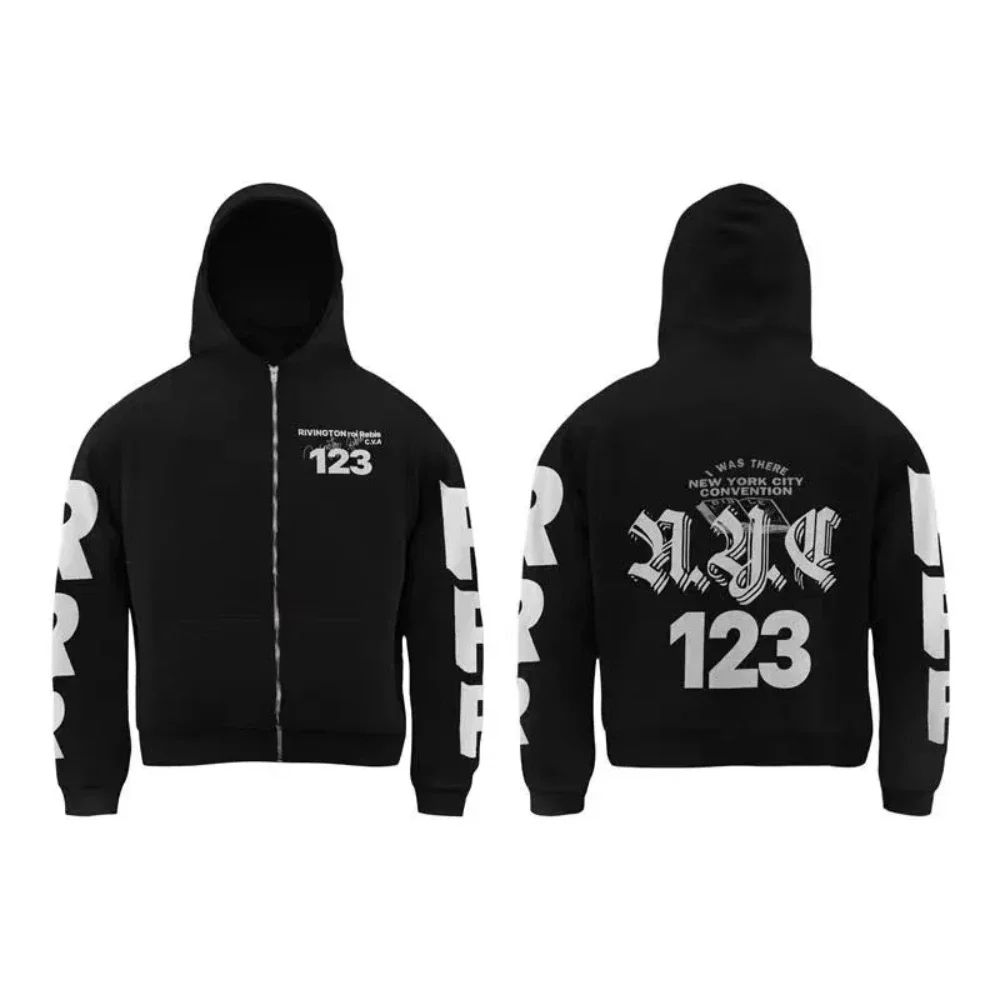 RRR123 high-quality hoodie, men's and women's street clothing sweater loose casual letter printing heavy zipper hoodie jacket
RRR123 high-quality hoodie, men's and women's street clothing sweater loose casual letter printing heavy zipper hoodie jacket
