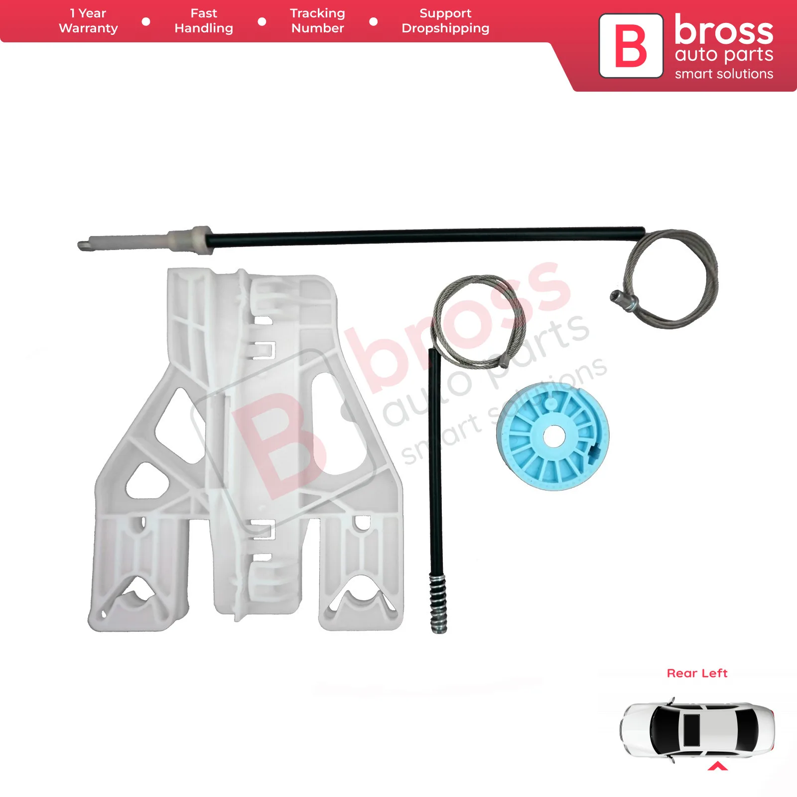 Bross Auto Parts BWR5066 Electrical Power Window Regulator Repair Kit Rear Left Driver Side 8 X4839461A for Audi A1 2010-On
Bross Auto Parts BWR5066 Electrical Power Window Regulator Repair Kit Rear Left Driver Side 8 X4839461A for Audi A1 2010-On