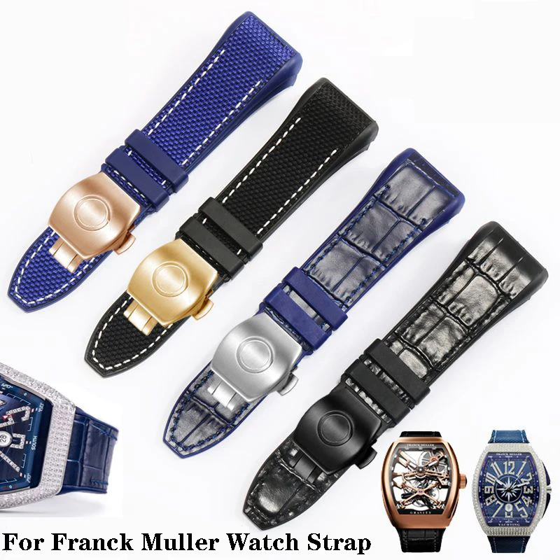 Premium-Grade Nylon Genuine Leather Silicone Watchband Folding Buckle Watch Straps 28mm For Franck Muller V45 Series Watch
Premium-Grade Nylon Genuine Leather Silicone Watchband Folding Buckle Watch Straps 28mm For Franck Muller V45 Series Watch