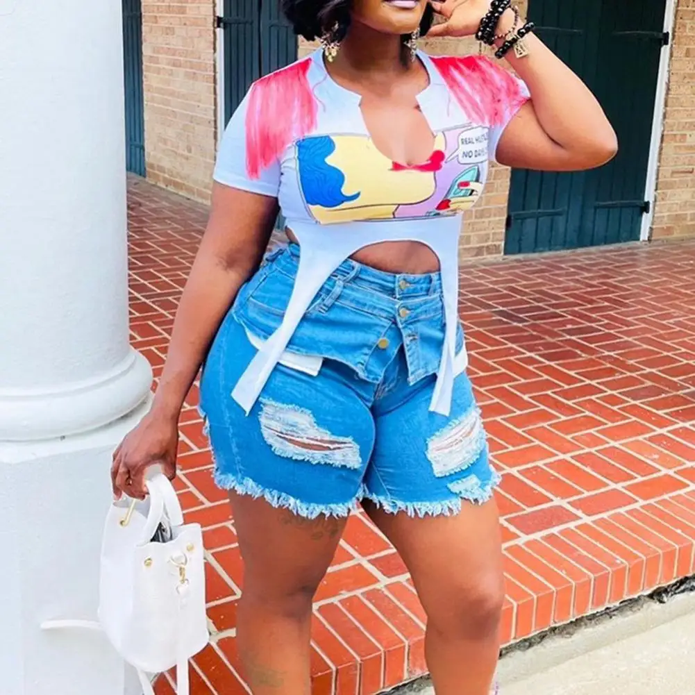 Women T-Shirts Sexy Crop Top O Neck Tassel Short Sleeve Lady T-shirt Irregular Straps Figure Letter Print Tee Top Y2k Clothes
Women T-Shirts Sexy Crop Top O Neck Tassel Short Sleeve Lady T-shirt Irregular Straps Figure Letter Print Tee Top Y2k Clothes