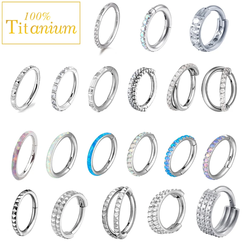 G23 Titanium Hoop Earrings Zircon Piercing Body Jewelry Ear Cartilage Tragus Helix Daith Septum Percing Hinge Clicker Nose Rings
G23 Titanium Hoop Earrings Zircon Piercing Body Jewelry Ear Cartilage Tragus Helix Daith Septum Percing Hinge Clicker Nose Rings