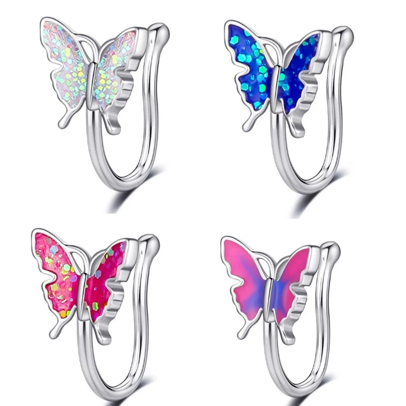 85WB Alloy Nose Rings Hoop for Women Girls Creative Butterfly Nose Hoop Ring Jewelry
85WB Alloy Nose Rings Hoop for Women Girls Creative Butterfly Nose Hoop Ring Jewelry