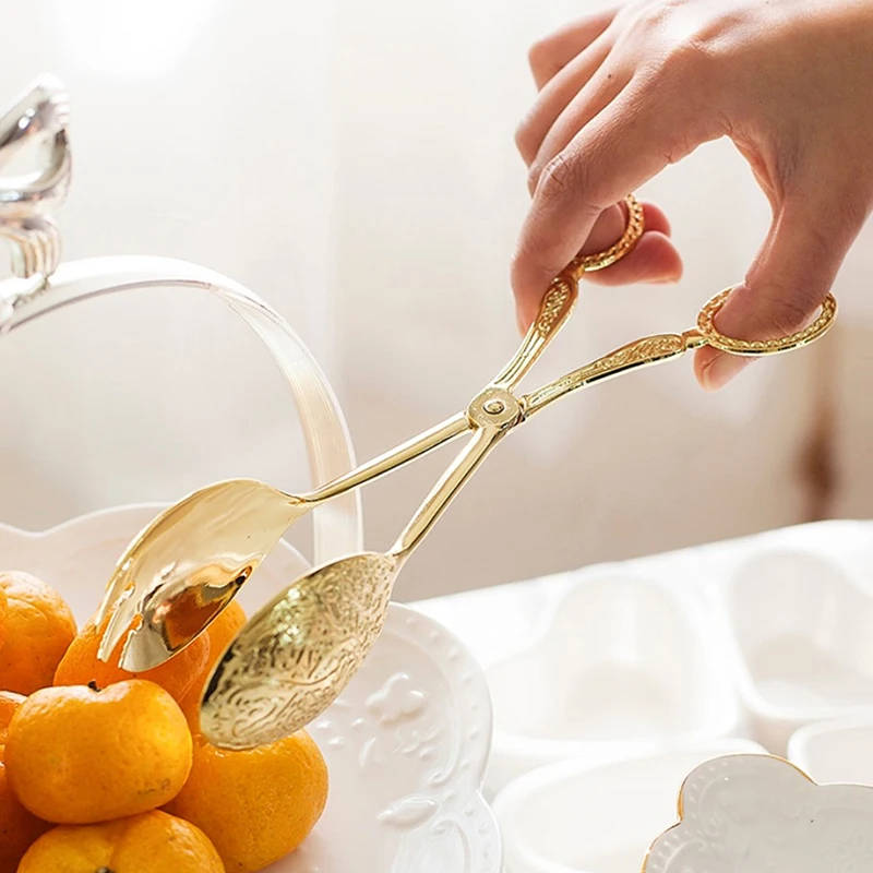 1Pc Food Tong Gold Plated Snack Cake Clip Salad Bread Pastry Clamp Baking Barbecue Tool Fruit Salad Cake Clip Kitchen Gadgets
1Pc Food Tong Gold Plated Snack Cake Clip Salad Bread Pastry Clamp Baking Barbecue Tool Fruit Salad Cake Clip Kitchen Gadgets