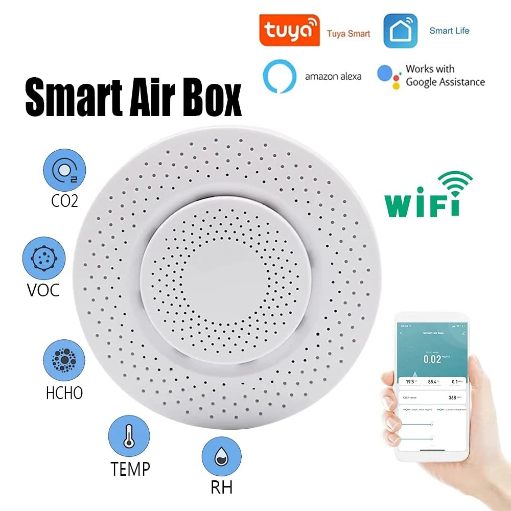 Wifi Air Quality Detector Automation Combustible Gas Detector Leakage Smoke Alarm Tuya Smart APP Home Security Real-Time Monitor
Wifi Air Quality Detector Automation Combustible Gas Detector Leakage Smoke Alarm Tuya Smart APP Home Security Real-Time Monitor