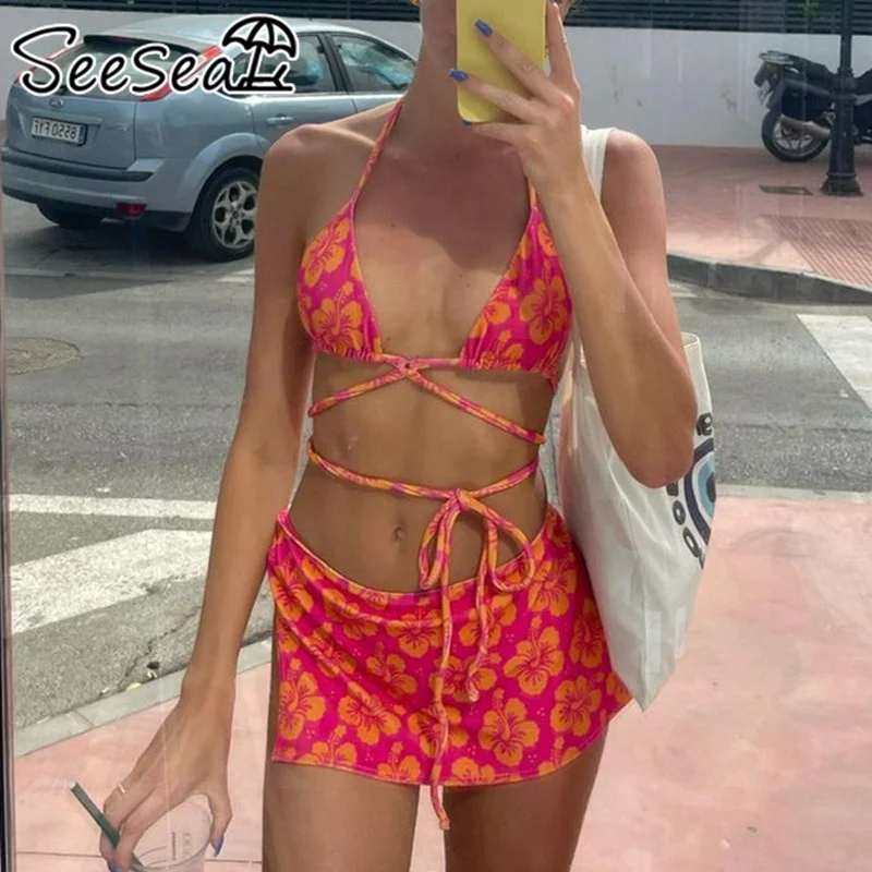 SeeSeaC Floral Printed Red Bikinis 2022 Woman Fashion Casual Swimsuit Beach Party Swimwear Bandage Blue Traf Zara 3 Piece Sets
SeeSeaC Floral Printed Red Bikinis 2022 Woman Fashion Casual Swimsuit Beach Party Swimwear Bandage Blue Traf Zara 3 Piece Sets
