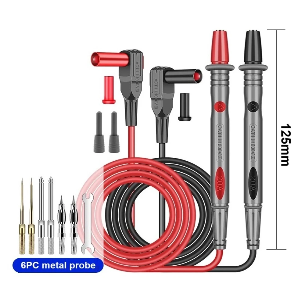 P1505D Зонд мультиметра — сменная игла — комплект тестовых проводов — зонд с наконечником проволоки мультиметра — антифризный силиконовый провод
P1505D Зонд мультиметра — сменная игла — комплект тестовых проводов — зонд с наконечником проволоки мультиметра — антифризный силиконовый провод