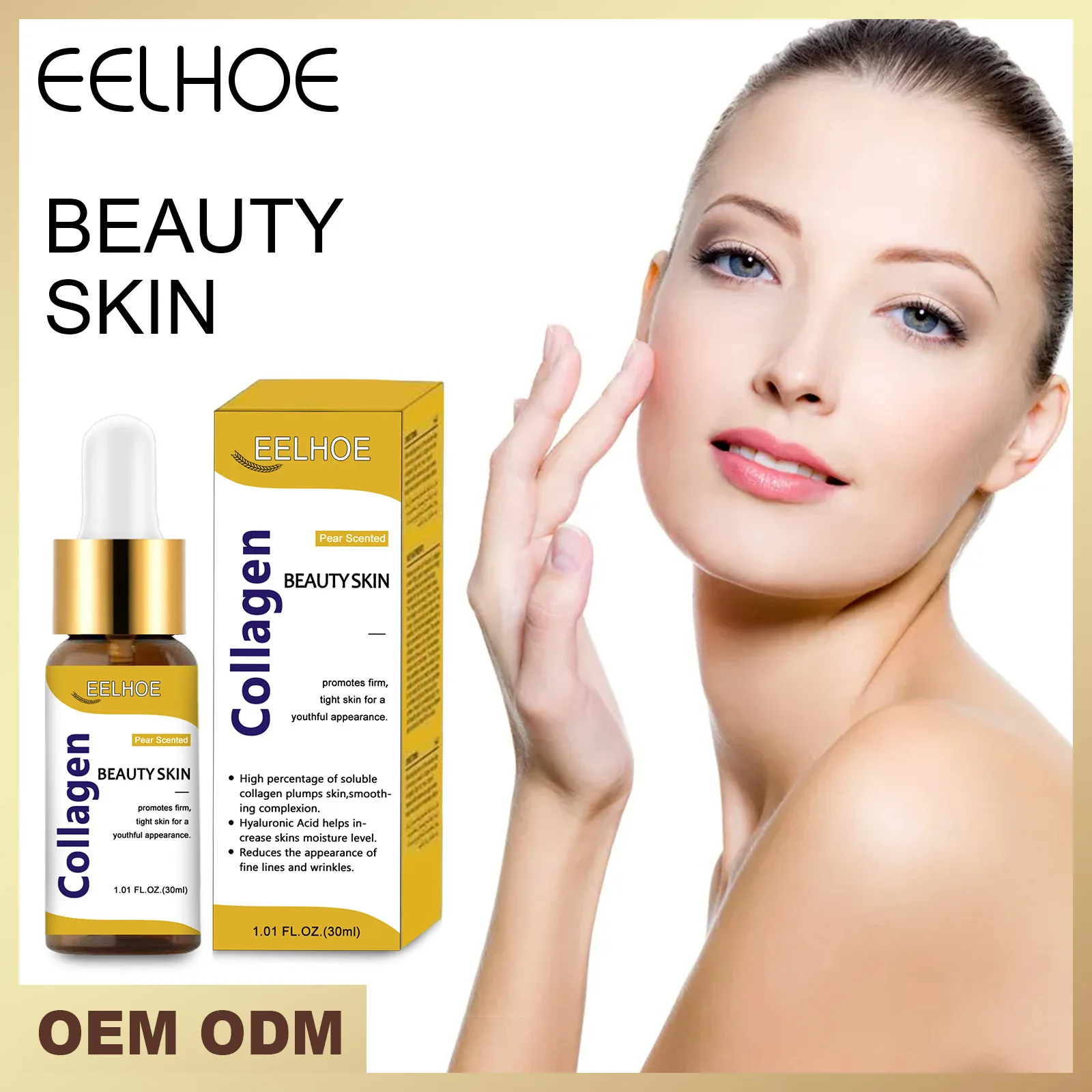 

Eelhoe Hyaluronic Acid Collagen Serum Moisturizing Brightening Essence Anti-aging Shrink Pores Firming Facial Skin Care