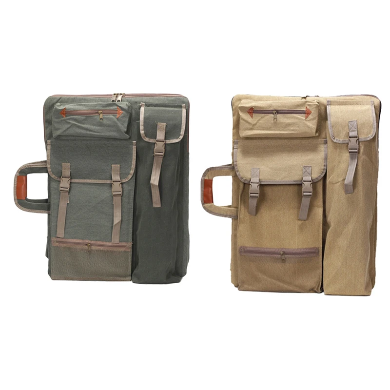 

2 Pcs Art Portfolio Bag Case Backpack Drawing Board Shoulder Bag With Zipper Shoulder Straps For Artist Painter Students Artwork
