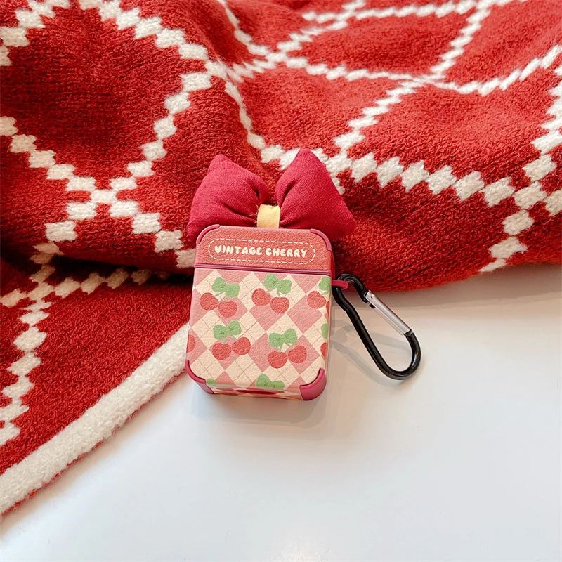 Cute Sweet Lingge Cherry Bow Tie Cover For AirPods 1 2 3 Pro Earphone Case Silicone Anti-fall Wireless Bluetooth Headset Shell
Cute Sweet Lingge Cherry Bow Tie Cover For AirPods 1 2 3 Pro Earphone Case Silicone Anti-fall Wireless Bluetooth Headset Shell