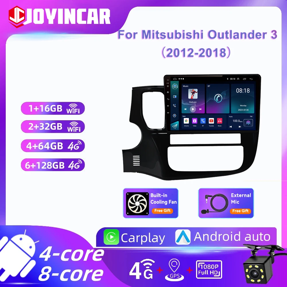 Автомобильный радиоприемник Android 13 мультимедийный видеоплеер для Mitsubishi Outlander 3 GF0W