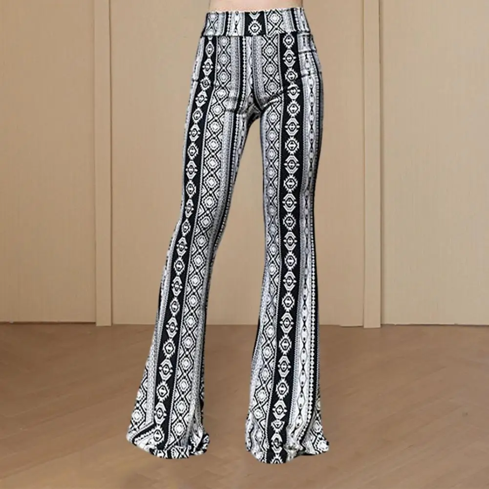 

Outfits for Women 2023 New Boho Flare Pants Ethnic Tribal Print Bell Bottom Yoga Palazzo Hose Elegant Baggy Pants