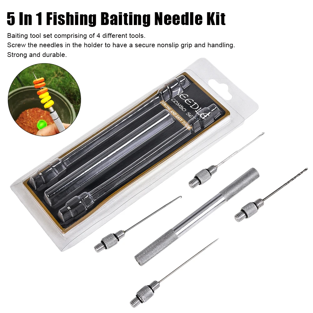 5 In 1 Carp Fishing Baiting Needle Rigging Bait Needle Kit Tool Set Bait Boilie Drill Stringer Needle Non-Slip Aluminum Handle
5 In 1 Carp Fishing Baiting Needle Rigging Bait Needle Kit Tool Set Bait Boilie Drill Stringer Needle Non-Slip Aluminum Handle
