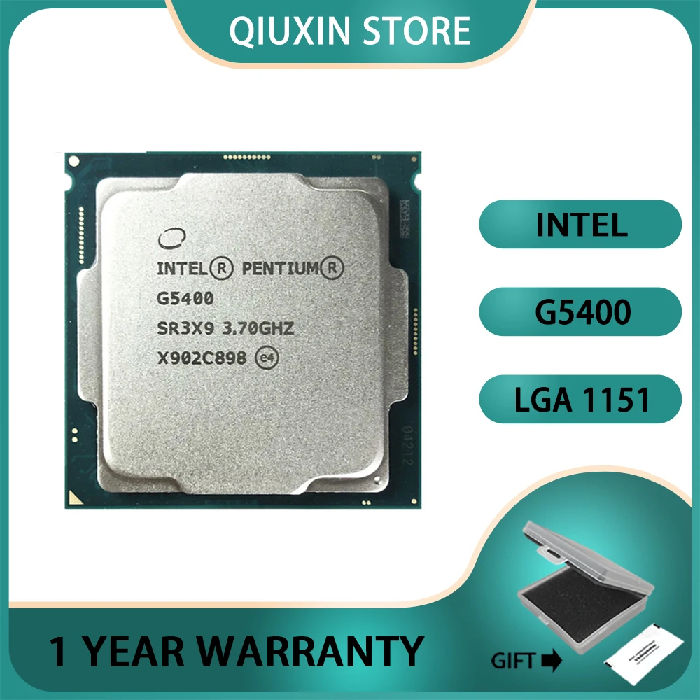 

Intel PC Desktop computer Pentium Processor CPU G5400 3.7G 512KB 4MB CPU -land FC-LGA 14 nanometers Dual-Core LGA 1151