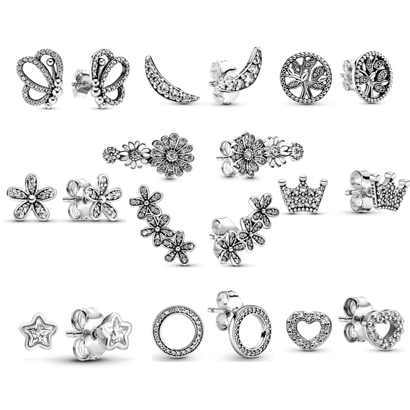

2022 Women Jewelry Handmades Making Fit Original DIY Designer Charms Pendientes Redondos 925 Sterling Silver Earrings