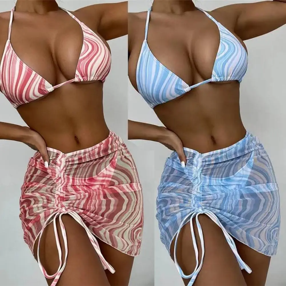 3Pcs/Set Bikini Sexy Women Swimwear Striped Bandage Three-piece Off Shoulder Backless Split Bikini for Swimming Woman 2022 New
3Pcs/Set Bikini Sexy Women Swimwear Striped Bandage Three-piece Off Shoulder Backless Split Bikini for Swimming Woman 2022 New