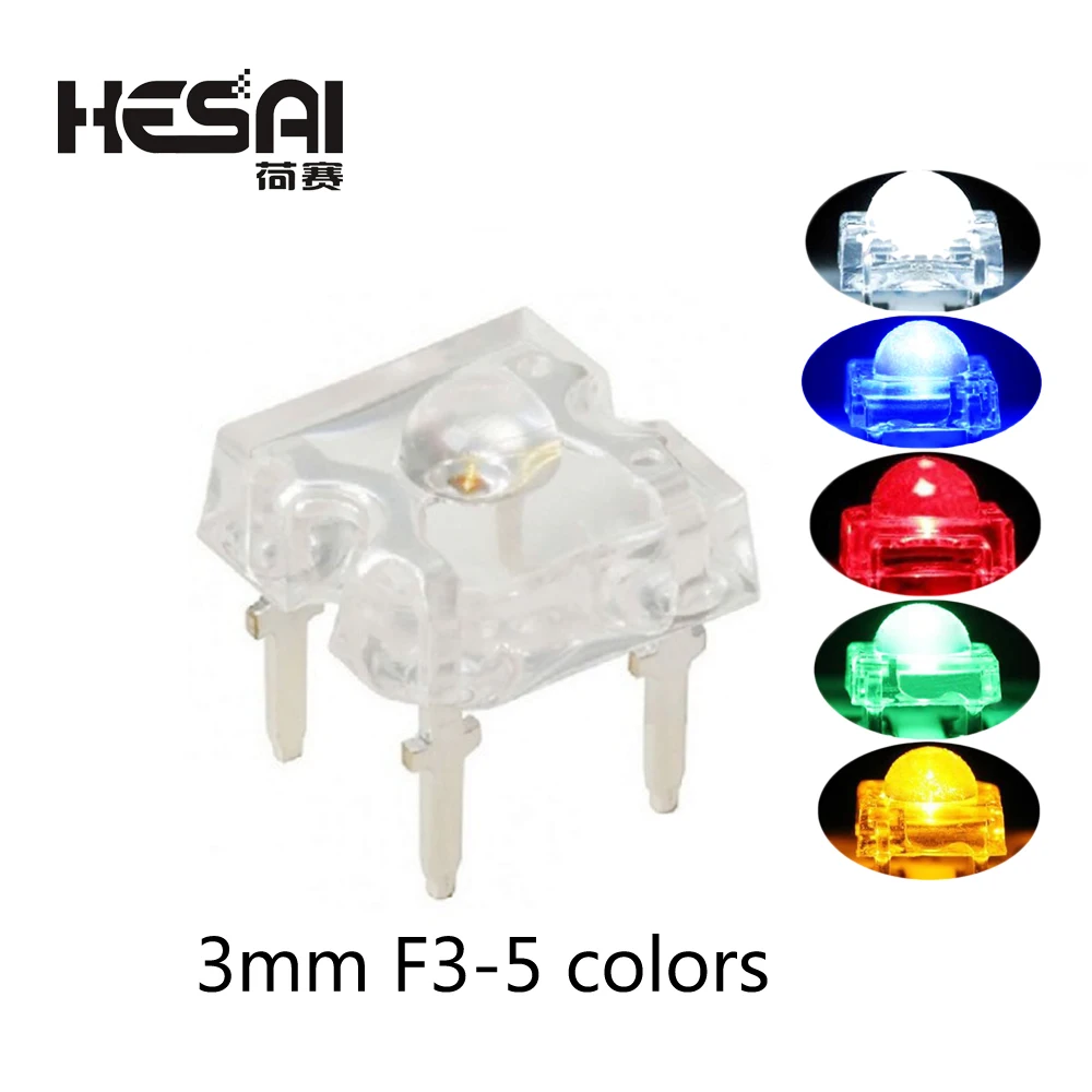50PCS/lot 3mm F3 Piranha LED White Red Green Blue Yellow 3mm LED Dome Led Lamp Wide Angle Super Bright Leds 4-Pin Diodes Bulb
50PCS/lot 3mm F3 Piranha LED White Red Green Blue Yellow 3mm LED Dome Led Lamp Wide Angle Super Bright Leds 4-Pin Diodes Bulb