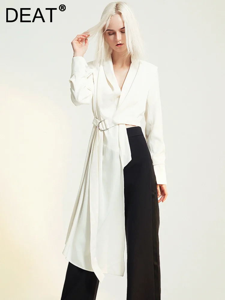 DEAT Fashion Women Blazer Turn-down Collar Patchwork Waist Asymmetrical Lace Up Belt Black Suit Jackets Autumn 2023 New WI16100S
DEAT Fashion Women Blazer Turn-down Collar Patchwork Waist Asymmetrical Lace Up Belt Black Suit Jackets Autumn 2023 New WI16100S