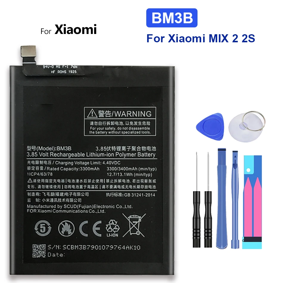 BM3B Replacement Battery For Xiaomi MIX 2 2S 3300mAh For Xiao mi MIX2 BM 3B with Track Code
BM3B Replacement Battery For Xiaomi MIX 2 2S 3300mAh For Xiao mi MIX2 BM 3B with Track Code