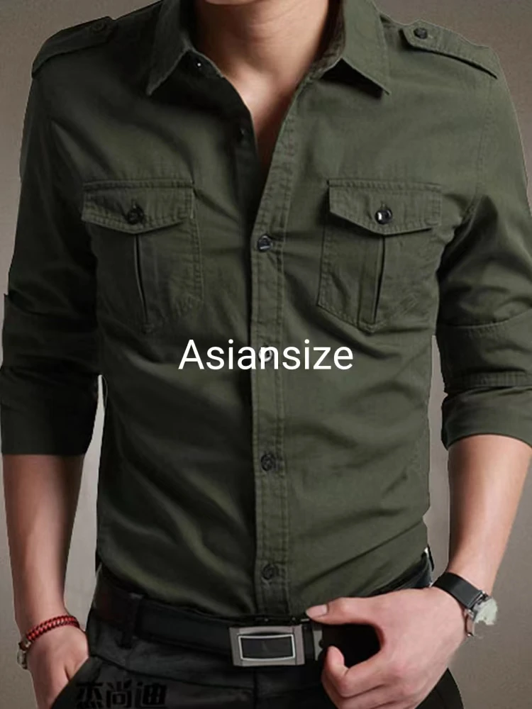 Men's Clothing Spring And Autumn Middle-Aged And Young Cotton Non-Iron Long-Sleeved Military Outdoor Tooling Casual Shirt Busin
Men's Clothing Spring And Autumn Middle-Aged And Young Cotton Non-Iron Long-Sleeved Military Outdoor Tooling Casual Shirt Busin