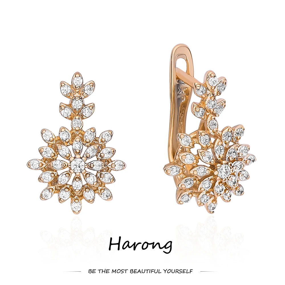 Harong Beautiful Crystal Flower Stud Earrings Shiny Luxury Female Studded Zircon Jewelry Earring for Women Girls Wedding Gifts
Harong Beautiful Crystal Flower Stud Earrings Shiny Luxury Female Studded Zircon Jewelry Earring for Women Girls Wedding Gifts